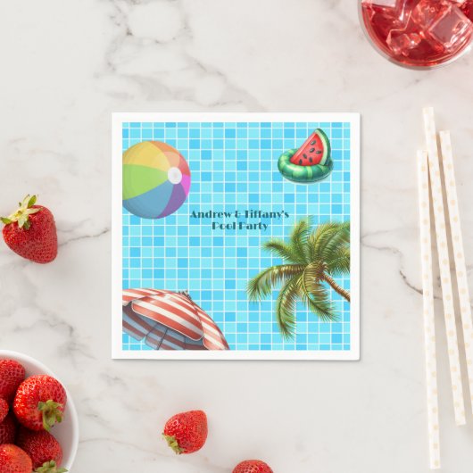 Palm Tree Sun Paraplu Beach Ball Pool Party Servet (Insitu)
