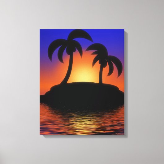 Palm Tree Sunrise Canvas Afdruk (Voorkant)