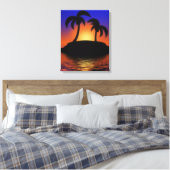 Palm Tree Sunrise Canvas Afdruk (Insitu (Slaapkamer))