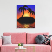 Palm Tree Sunrise Canvas Afdruk (Insitu (Woonkamer))
