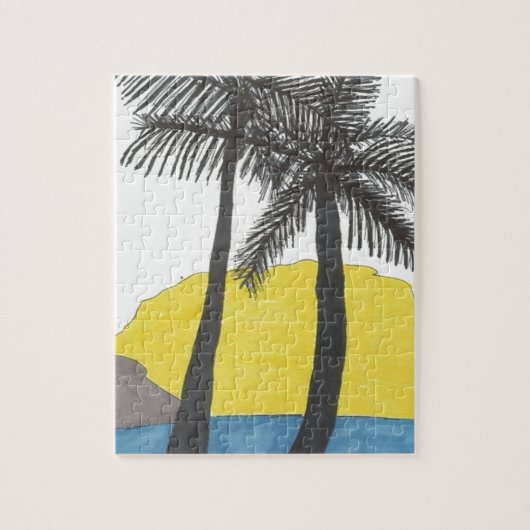 Palm Tree Sunrise Legpuzzel (Verticaal)