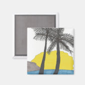 Palm Tree Sunrise Magneet (Voorkant / Achterkant)