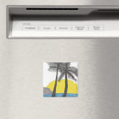 Palm Tree Sunrise Magneet (Insitu (Vaatwasser))