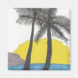 Palm Tree Sunrise Magneet