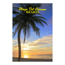 Palm Tree Sunrise Playa Del Carmen Poster du Mexiq