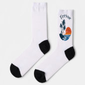 Palm Tree Sunset Beach Crew Socks Sokken (Links)
