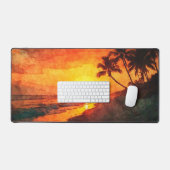 Palm Tree Sunset Beach Desk Mat (Clavier et souris)