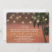 Palm Tree Sunset Beach Invitations de mariage (Devant)