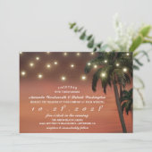 Palm Tree Sunset Beach Invitations de mariage (Debout devant)