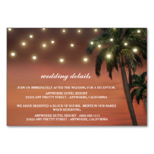 Palm Tree Sunset Beach Receptie + Hotel Kaarten