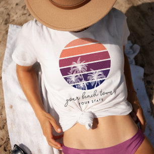 Palm Tree Sunset Custom City & State T-shirt