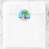 Palm Tree Surf Board Père Noël Chien Stickers de N (Sac)