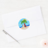 Palm Tree Surf Board Père Noël Chien Stickers de N (Enveloppe)