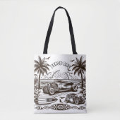 Palm Tree Surf Ride Kleuren Draagtas (Voorkant)