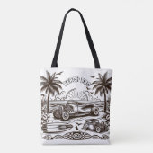 Palm Tree Surf Ride Kleuren Draagtas (Achterkant)