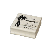 Palm Tree Surfboard Achternaam Retouradres Rubberstempel (Stempel)