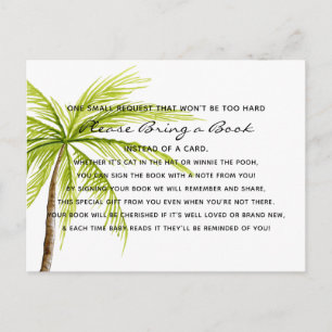 Palm Tree Tropical Baby shower Book Card Library Uitnodiging Briefkaart