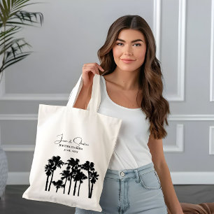 Palm Tree Tropical Beach Bruiloft Welkom Tote Bag