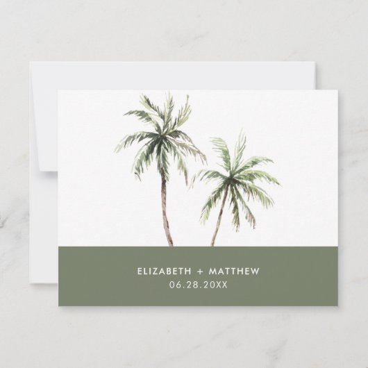 Palm Tree Tropical | Carte de détails minimaux pou (Dos)
