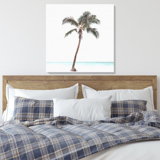 Palm Tree Tropical Coastal Summer Canvas Pr (Insitu (Slaapkamer))