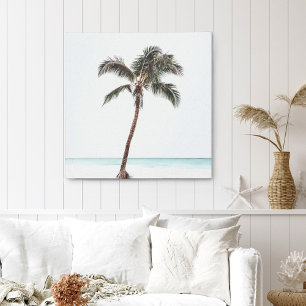 Palm Tree Tropical Coastal Summer Canvas Pr Afdruk