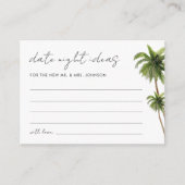 Palm Tree Tropical Date Night Ideas Vrijgezellenfe Informatiekaartje (Voorkant)