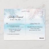 Palm Tree Tropical Island Beach Mariage Carte RSVP (Dos)