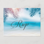 Palm Tree Tropical Island Beach Mariage Carte RSVP (Devant)