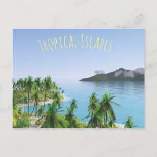 Palm Tree Tropical Island Briefkaart