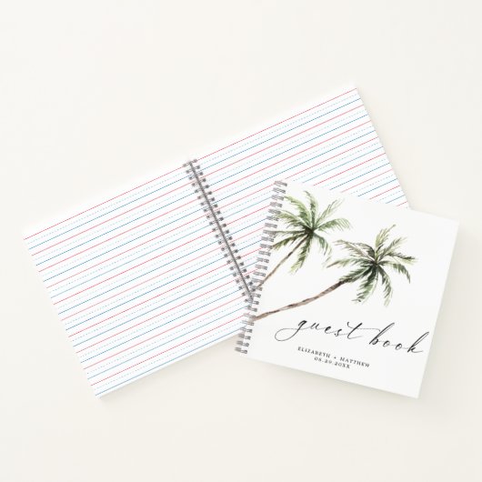 Palm Tree Tropical | Livre d'invité Mariage minima (Intérieur)