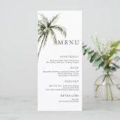 Palm Tree Tropical | Menu Serif Mariage minimal (Debout devant)