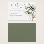 Palm Tree Tropical | Réponse RSVP de mariage minim (Devant & derrière)