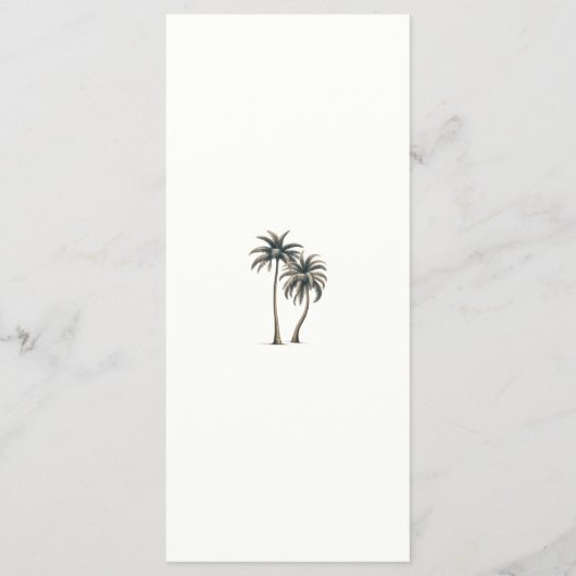 Palm Tree Tropical Rustic Coastal Mariage Menu (Dos)