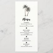 Palm Tree Tropical Rustic Coastal Mariage Menu (Devant)