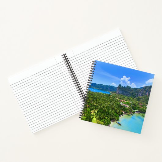 Palm Tree Tropical Thailand Island Bay Notitieboek (Binnen)