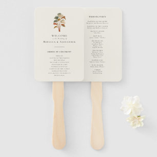 Palm Tree Tropical Wedding Custom Programma Handwaaier