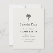 Palm Tree Typografie Clean Elegant Save the Date Kaart (Voorkant)