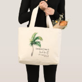 Palm Tree Waterverf Bachelorette Weekend Custom Grote Tote Bag (Voorkant (product))