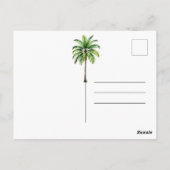 Palm Tree Waterverf Tropische bruiloft dank u Briefkaart (Achterkant)