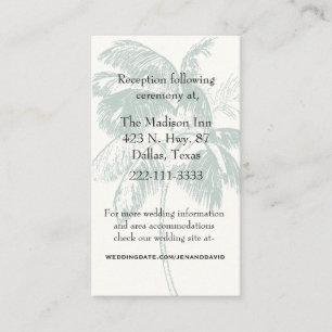 Palm Tree Wedding Enclosure Card Informatiekaartje