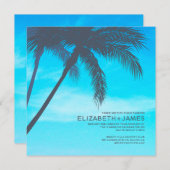 Palm Tree Wedding Invitations Kaart (Voorkant / Achterkant)