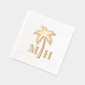 Palm Tree Wedding Monogram Folie Servetten (Links)