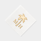 Palm Tree Wedding Monogram Folie Servetten (Rechts)