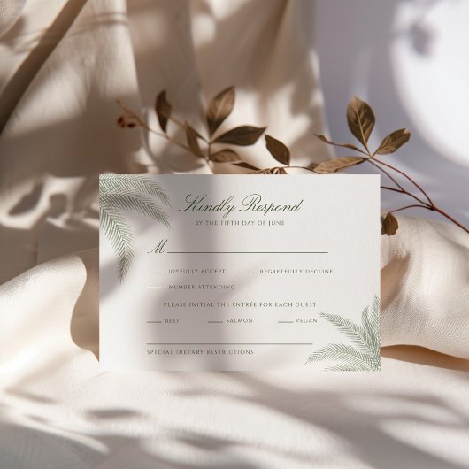  Palm Tree Wedding RSVP Kaart