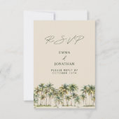 Palm Tree Wedding RSVP Tropical Destination coast (Devant)
