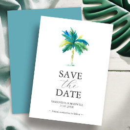 Palm Tree Wedding Save the Date Invitation Kaarten