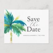 Palm Tree Wedding Sla de datum Briefkaart (Voorkant)