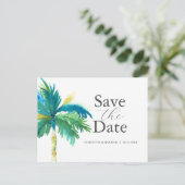 Palm Tree Wedding Sla de datum Briefkaart (Staand voorkant)