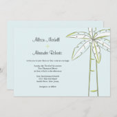 Palm Tree Wedding-uitnodiging Kaart (Voorkant / Achterkant)
