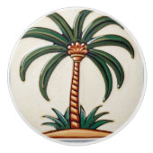 Palm Tree woestijn eiland tropisch strand huis dec Keramische Knop (Voorkant)